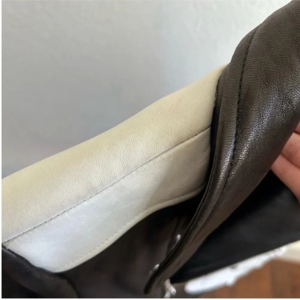IRO Scottsdale Lamb Leather Moto Jacket Black & White